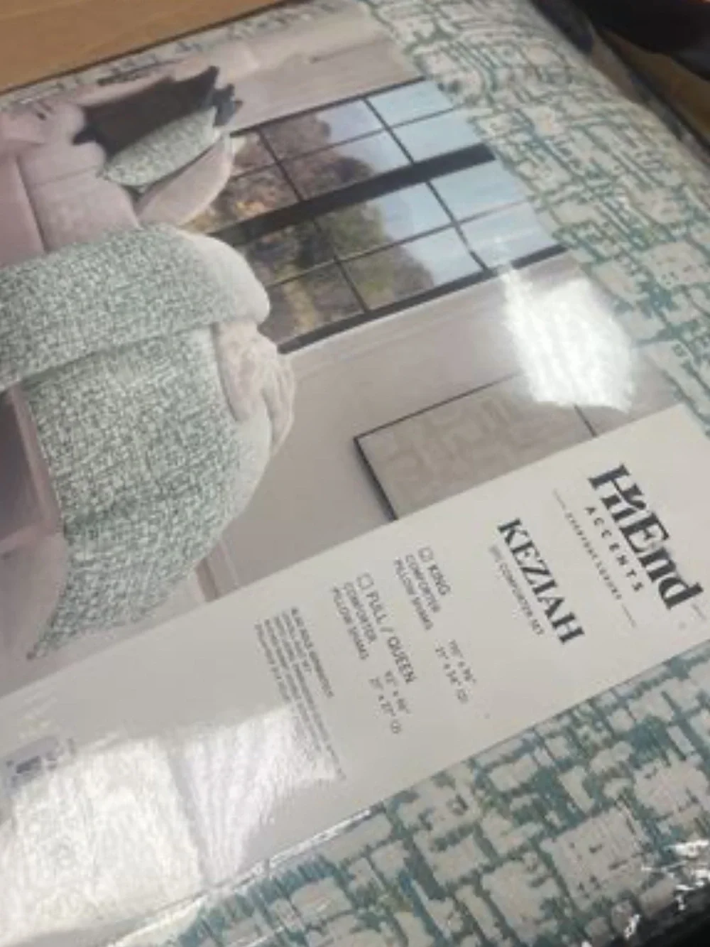 HiEnd Accents Keziah Green Textured Pattern Chenille Jacquard Modern Comforter